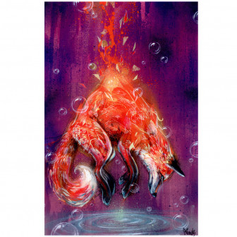 Ræv som motiv på signeret art print Art print med ræv