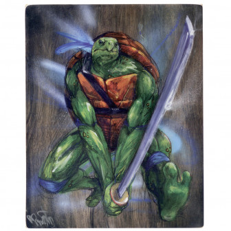 Art print af Leonardo fra Teenage Mutant Ninja Turtles Signeret Leonardo art print