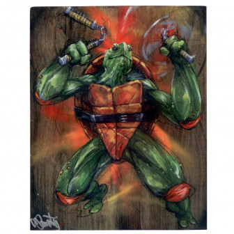 TMNT Michalangelo signeret art print Michelangelo signeret art print