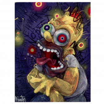 Homer Simpsons signeret art print Signeret Homer Simpsons plakat